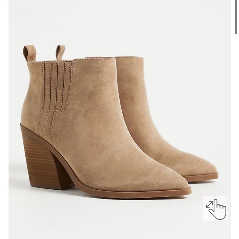 Torrid BROWN FAUX SUEDE CHELSEA HEEL BOOTIE (WW)